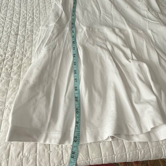 Polo T-Shirt Dress With Rhinestone Detail White M - Picture 10 of 11